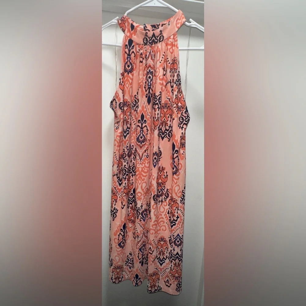 Nine West Coral Floral Halter Dress Size 14 XL | Easter Brunch Wedding Church - Picture 2 of 4